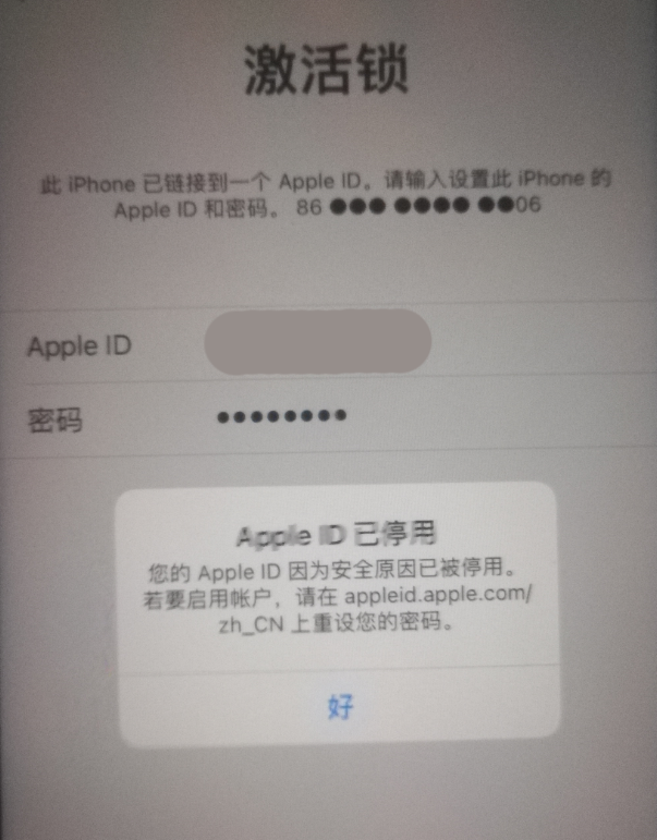 舟山苹果手机维修分享iPhone 12 出现提示“Apple ID 已停用”怎么办 
